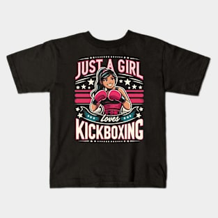 Just A Girl Who Loves Kickboxing Kids T-Shirt